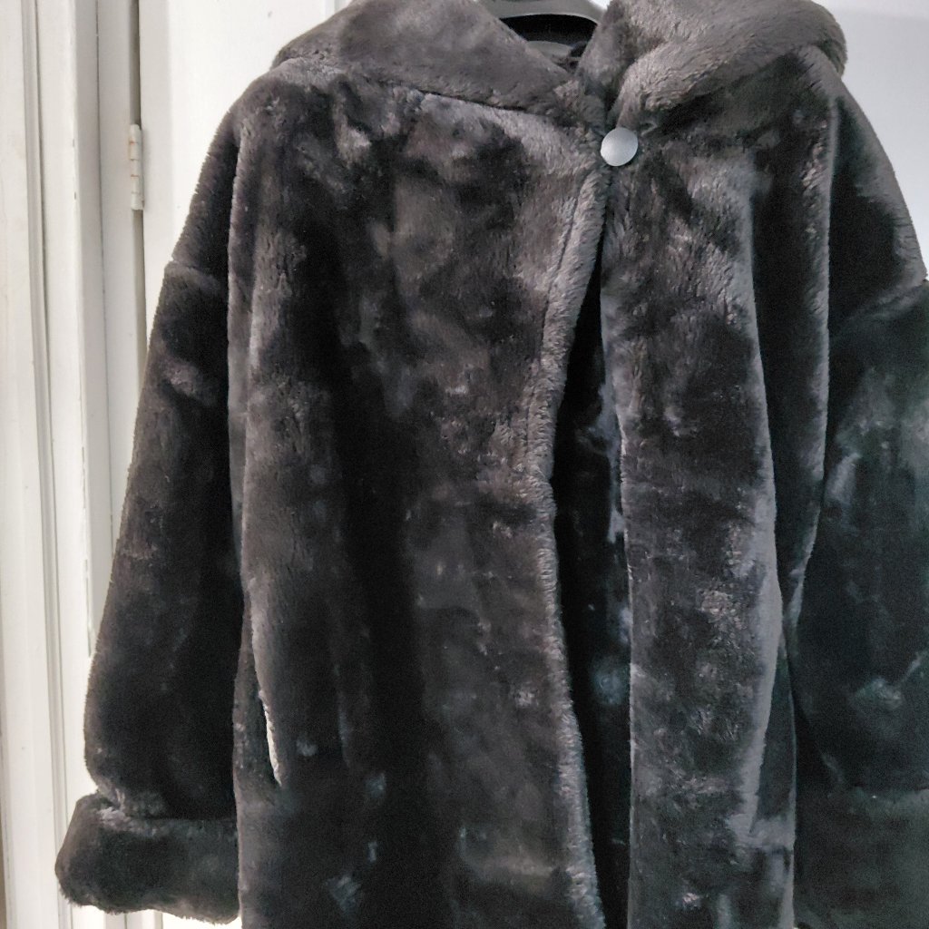 Vintage Monterey Fashions Brown Womens Faux Fur Coat Size Large Monterey Fashio